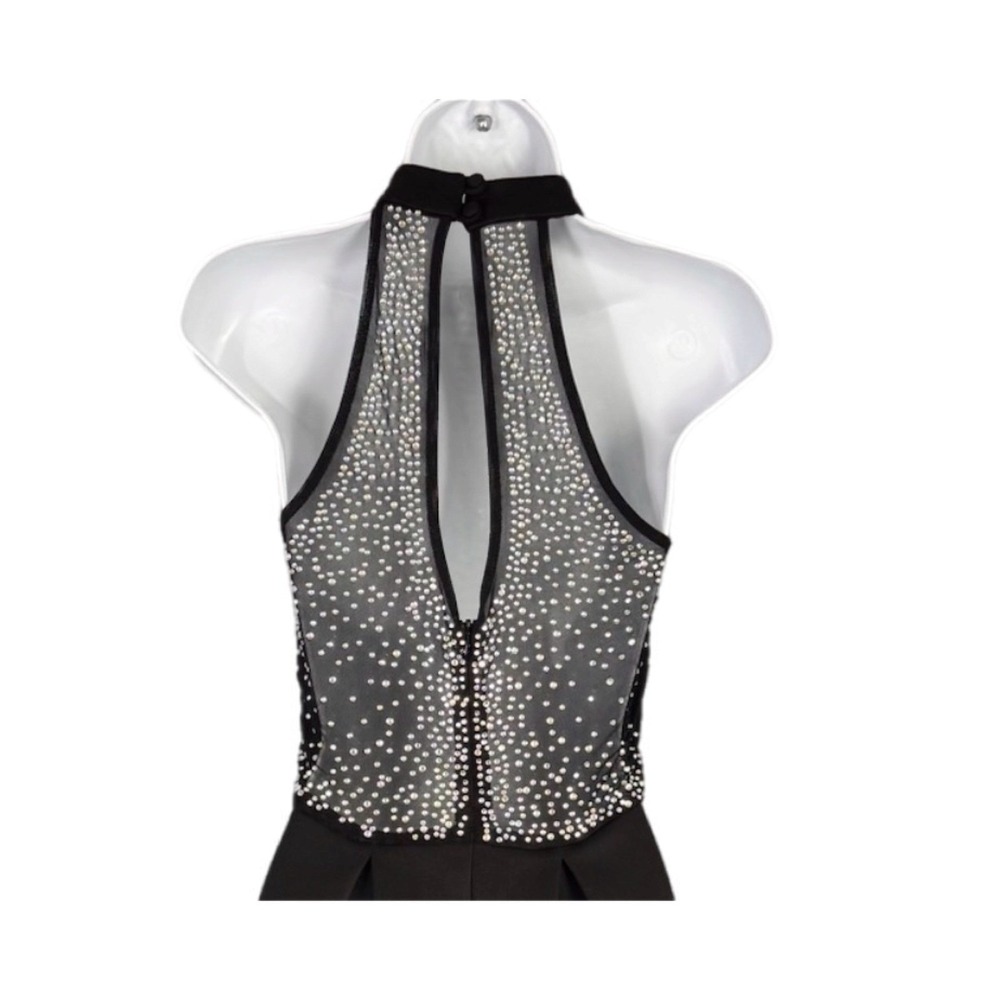B. Darlin High Low Dress Women JR 3/4 Black Rhinestone Mock Neck Gothic Princess - Picture 5 of 11